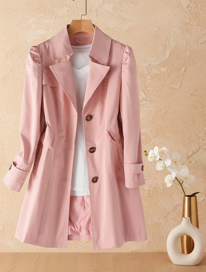 Women's Slim-Fit Mid-Length Windbreaker Jacket – Extended Sizes M–5XL