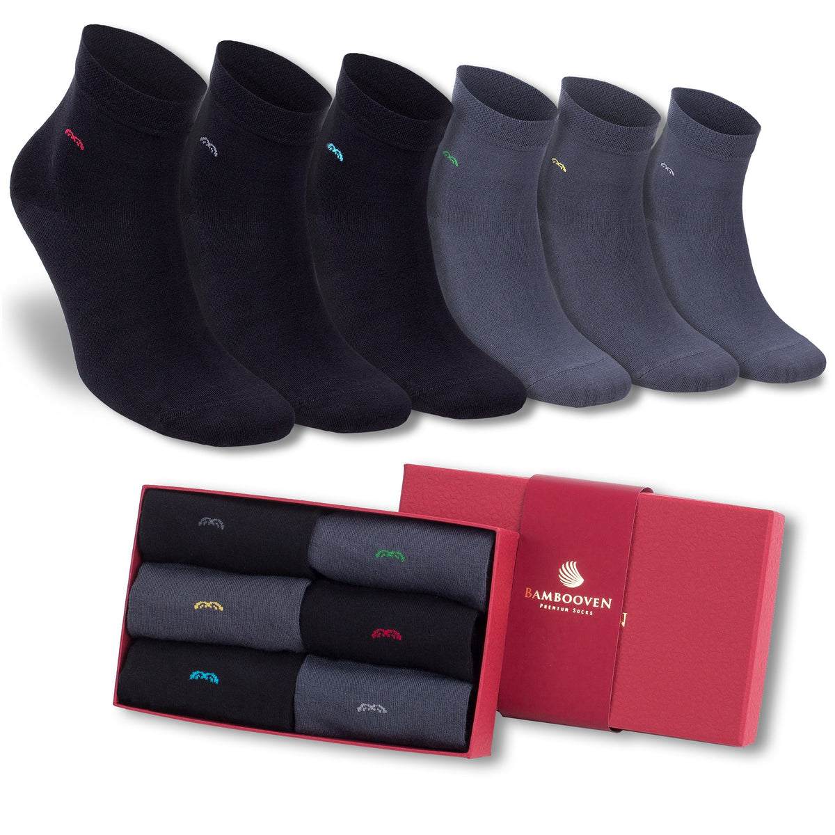 Bambooven Men’s Bamboo Lightweight Dress & Trouser Socks – (6 Pack) 634