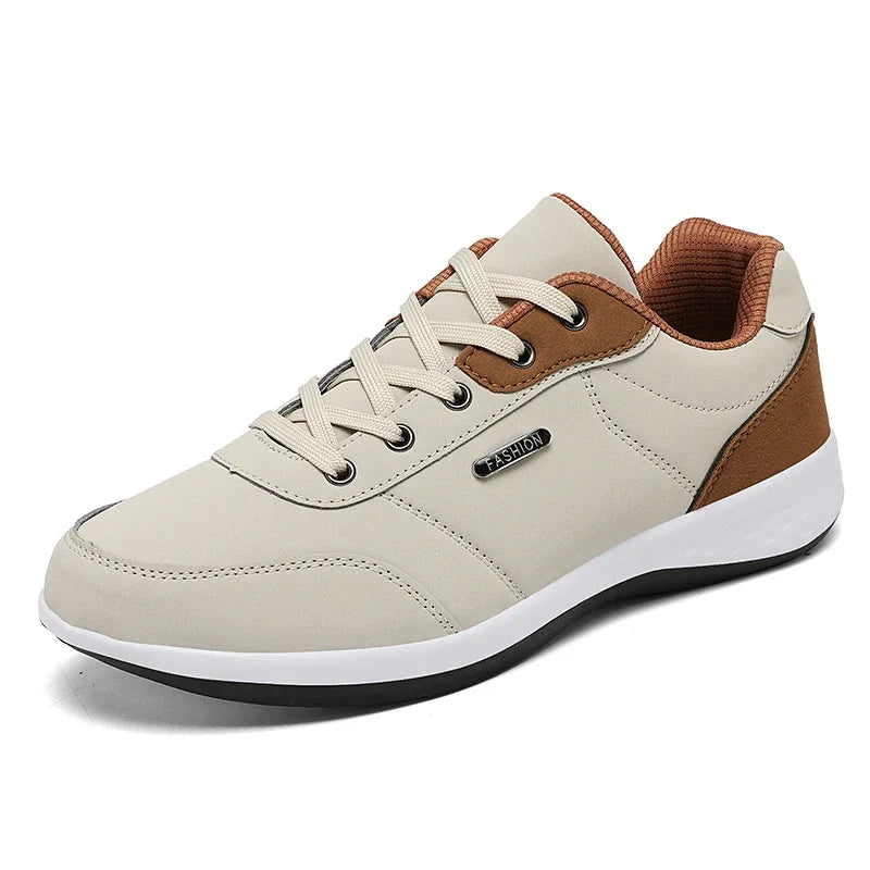 Waterproof Leather Sneakers – Non-Slip Walking Shoe
