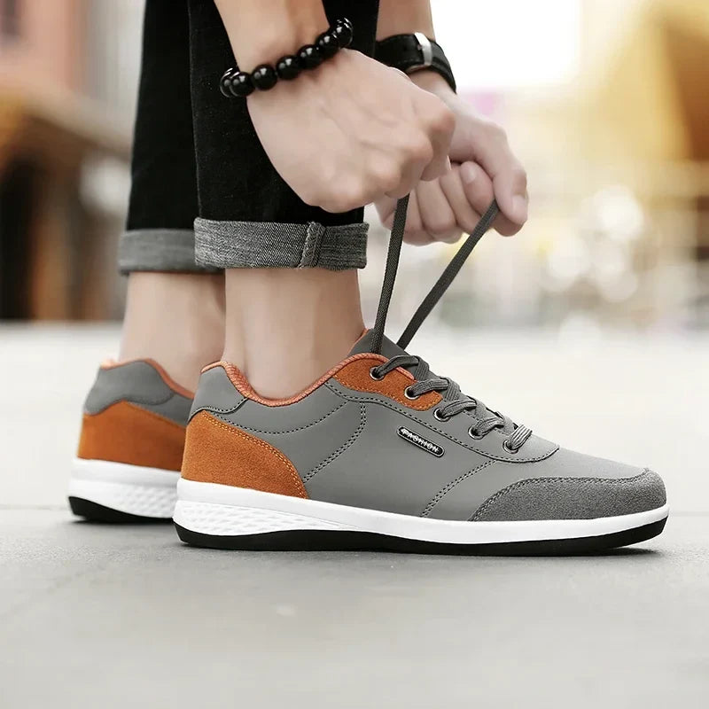 Waterproof Leather Sneakers – Non-Slip Walking Shoe